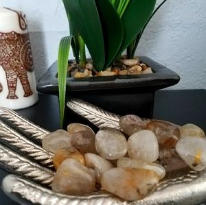 Rutilated Quartz Tumbled Stones (Color Varies)